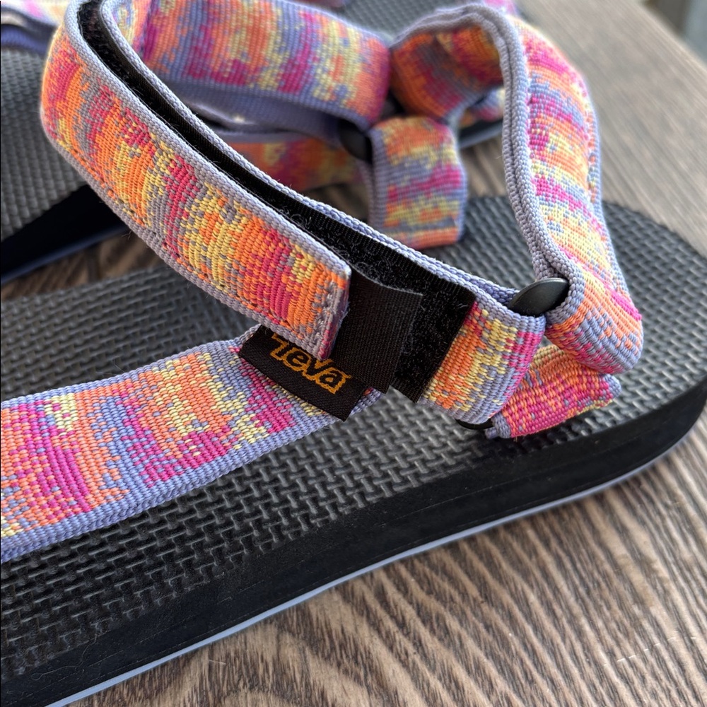 Teva Sport Sandals with Pink, Orange & Purple Straps - Picture 2 of 5